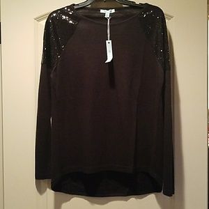 Women's black shimmer sweater